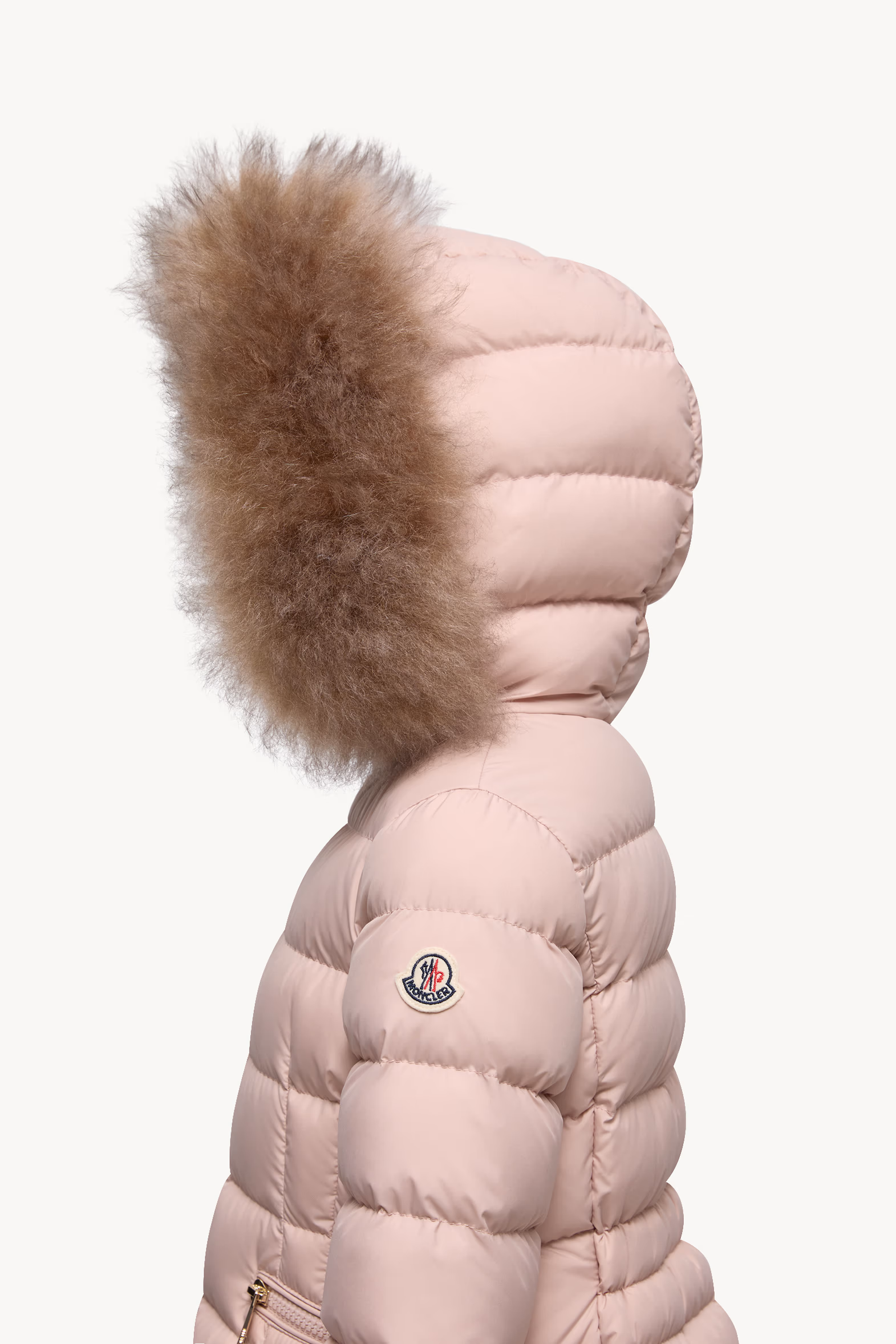 Boedette Hooded Shearling-Trimmed Down Jacket Girl Light Pink Moncler 2